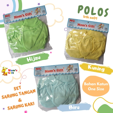 Moms Gift 1 Set Sarung Tangan Bayi + Sarung Kaki Baby Baru Lahir 0 - 2 Bulan Bahan Katun